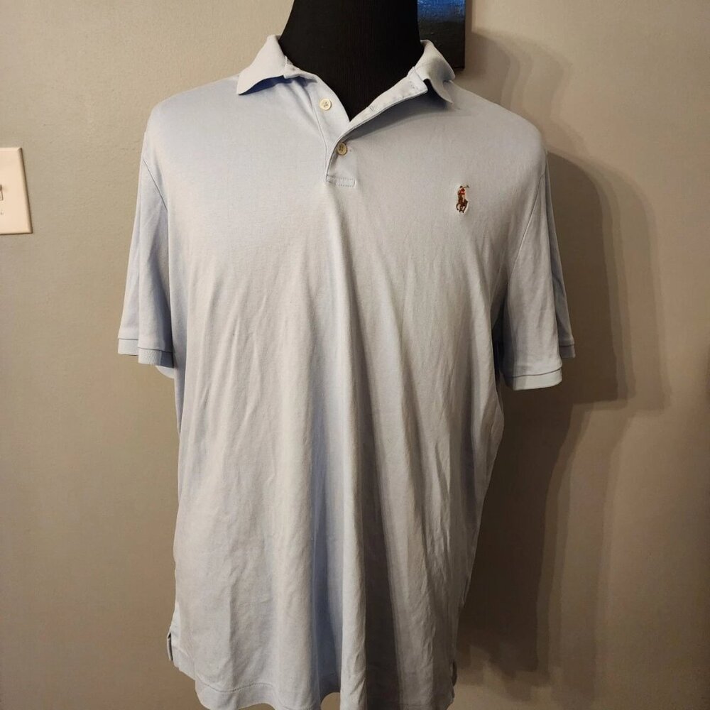 Polo Ralph Lauren Men's X-Large Blue Solid Classic Fit Short Sleeve Polo Shirt